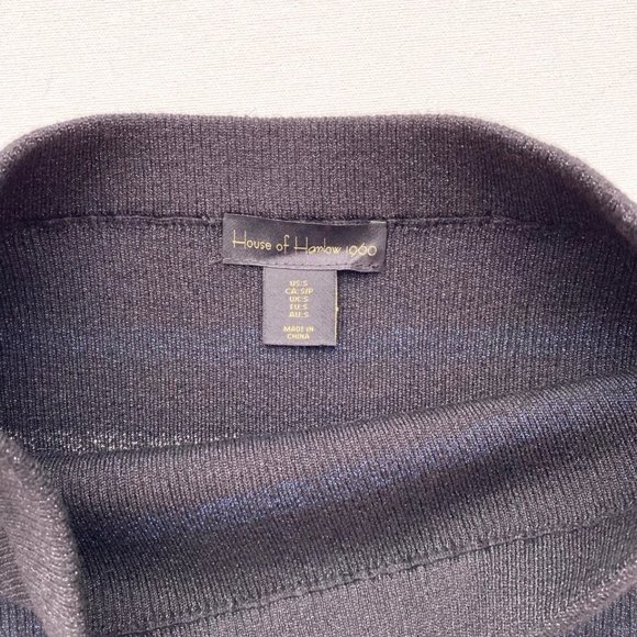 House of Harlow Midi Striped Knit Skirt Black Multi - Picture 4 of 4